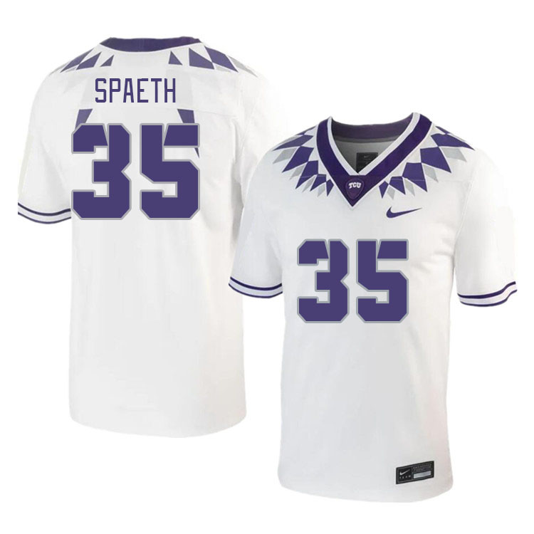 Men #35 Joshua Spaeth TCU Horned Frogs 2023 College Footbal Jerseys Stitched-White